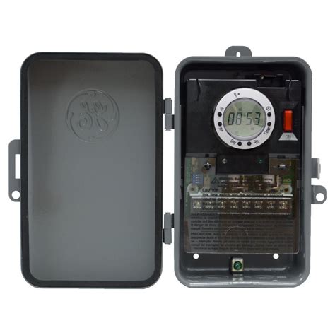 ge 7 day on off outdoor metal box timer|ge heavy duty outdoor timer.